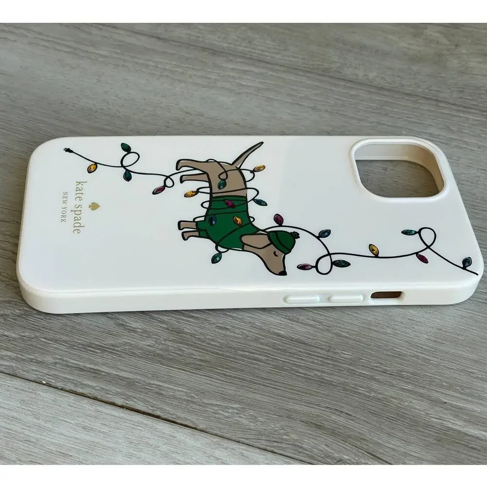 Kate Spade Claude Dachsund Dog Holiday Lights iPhone 13 PRO iPhone case